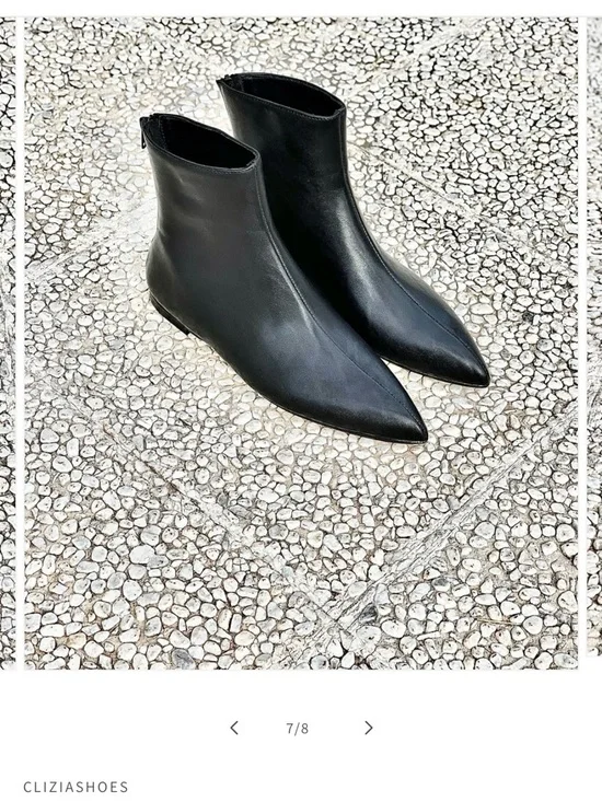NWOT Clizia Italian booties. Black-European size 40. Leather upper and lining. - Picture 4 of 11